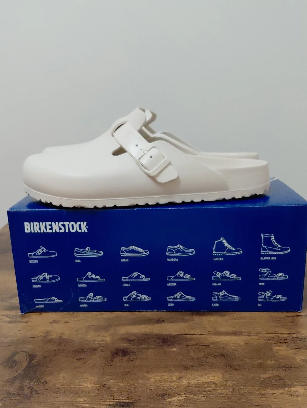 Birkenstock Boston Eva Mules. Mens Size 13 R. Color Eggshell. Lightly Used.